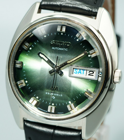 Serviced Vintage SEIKO Lord Matic 5606-7230 Automatic Green Dial 35mm Mens Watch