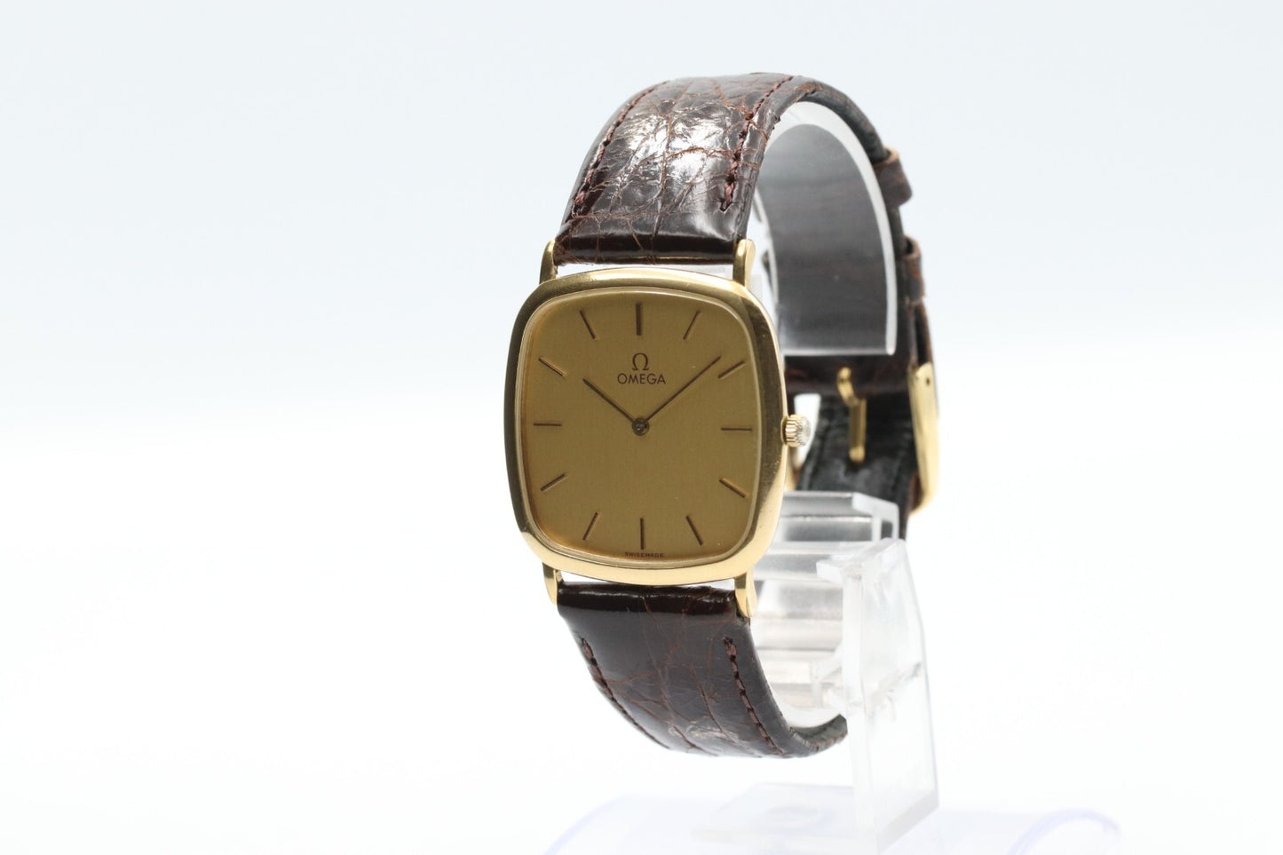 *Exc+5* Vintage OMEGA De Ville Ref.195.0077 Quartz Gold Dial Women Watch JAPAN