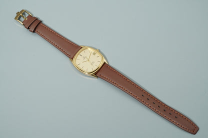 *NEAR MINT* Vintage 1979 OMEGA De Ville Cal.1332 Qz Gold Square 32mm Mens Watch