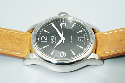 *MINT* Vintage 1980s ORIS Classic 7578 Automatic Black Round 36mm Mens Watch
