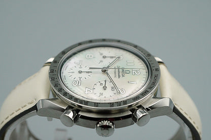 N MINT Vintage 1998 OMEGA Speedmaster 3802.70.56 Automatic White 40mm Mens Watch