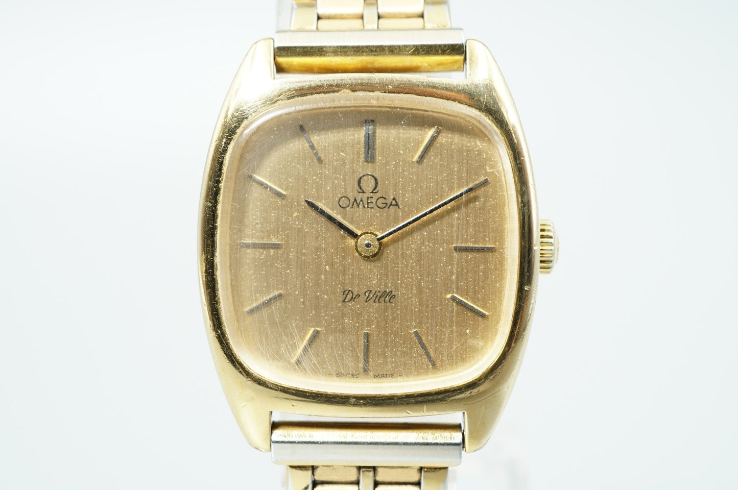 *Exc+5* Vintage 1970s OMEGA De Ville Cal.625 Hand Wind Gold Square Women Watch