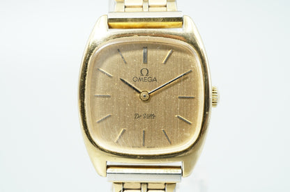*Exc+5* Vintage 1970s OMEGA De Ville Cal.625 Hand Wind Gold Square Women Watch