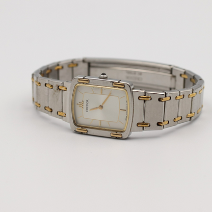 Exc+5 Vintage 1990s SEIKO CREDOR 2F70-5600 Qz Silver Rectangle 27mm Women Watch