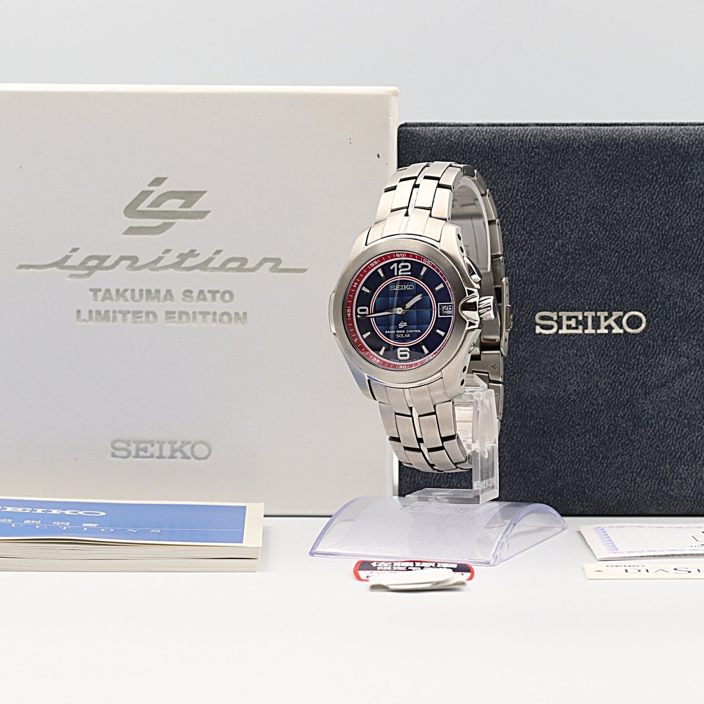 *MINT* SEIKO RADIO WAVE CONTROL SBHS013 7B22-0AG0 Solar Blue 40mm Mens Watch