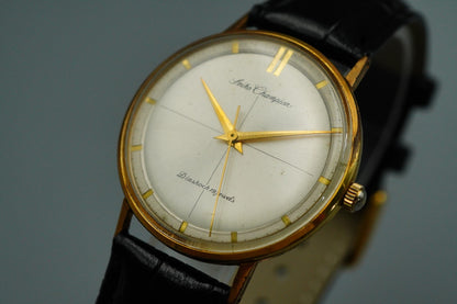 *Exc+5* Vintage SEIKO 15026E Hand Winding Silver Dial Round 35mm Mens Watch