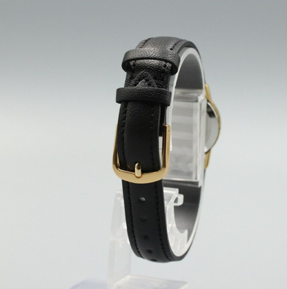 *NEAR MINT* Vintage OMEGA De Ville Cal.1387 Quartz Black Dial Round Women Watch