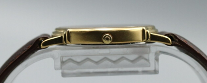 Rare *N MINT* Vintage OMEGA De Ville Cal.1455 Quartz Gold Dial Round Men Watch
