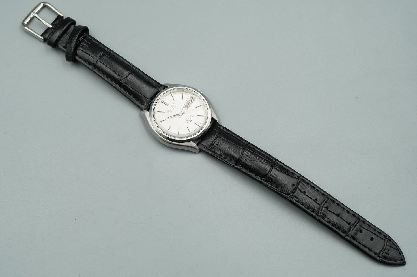 *NEAR MINT* Vintage SEIKO LORD MATIC 5206-6060 Automatic Silver 32mm Mens Watch