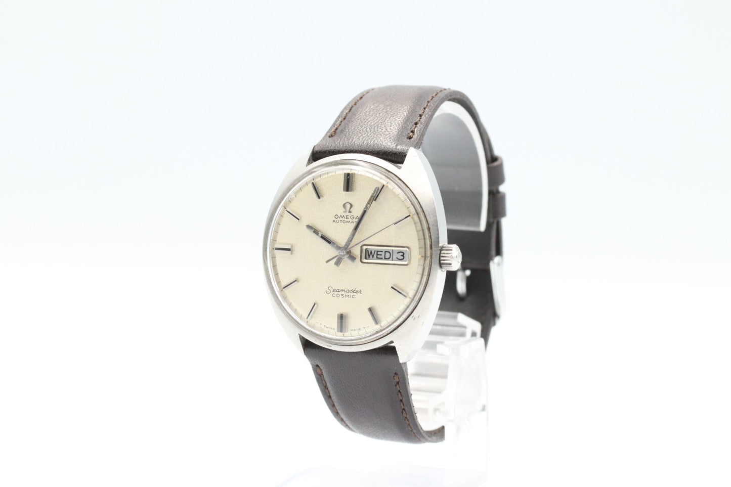 *N MINT* Vintage OMEGA Seamaster COSMIC 166036 Automatic White Dial Mens Watch