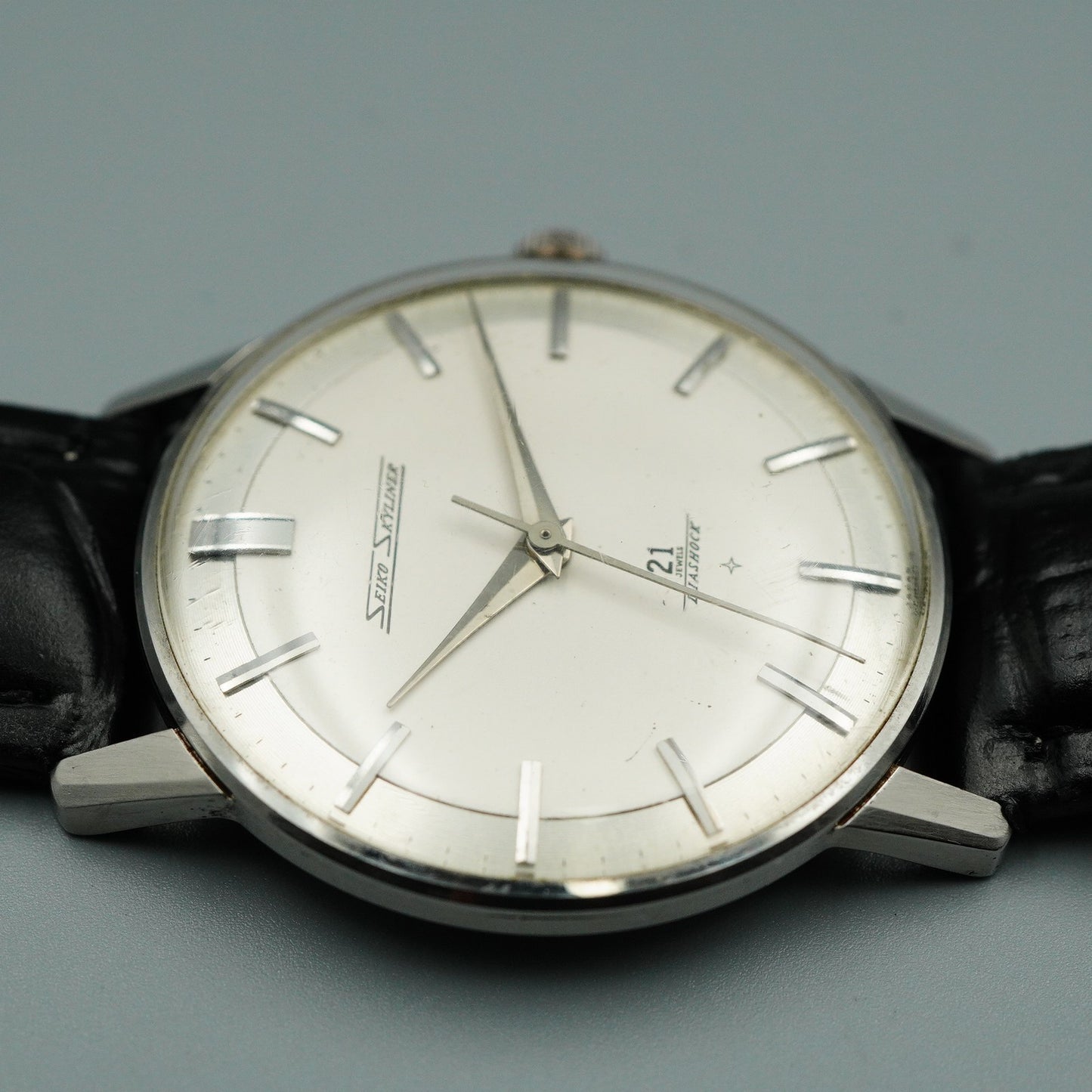 *Exc+5* Vintage SEIKO SKYINER J15006E Hand Winding White Round 36mm Mens Watch