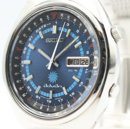 Serviced! *TOP MINT* SEIKO advan 7019-6050 Automatic Blue Dial 39mm Mens Watch