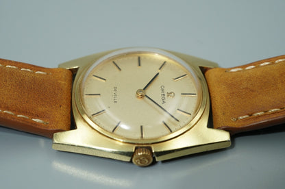 N MINT Vintage 1970 OMEGA De Ville Cal.620 Hand Wind Gold Round 32mm Mens Watch