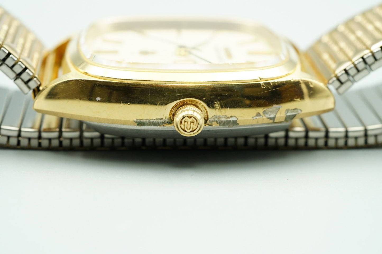 *Exc+5* Vintage 1977 SEIKO Grand Qz48 43-5100 Qz Gold Square 34mm Mens Watch