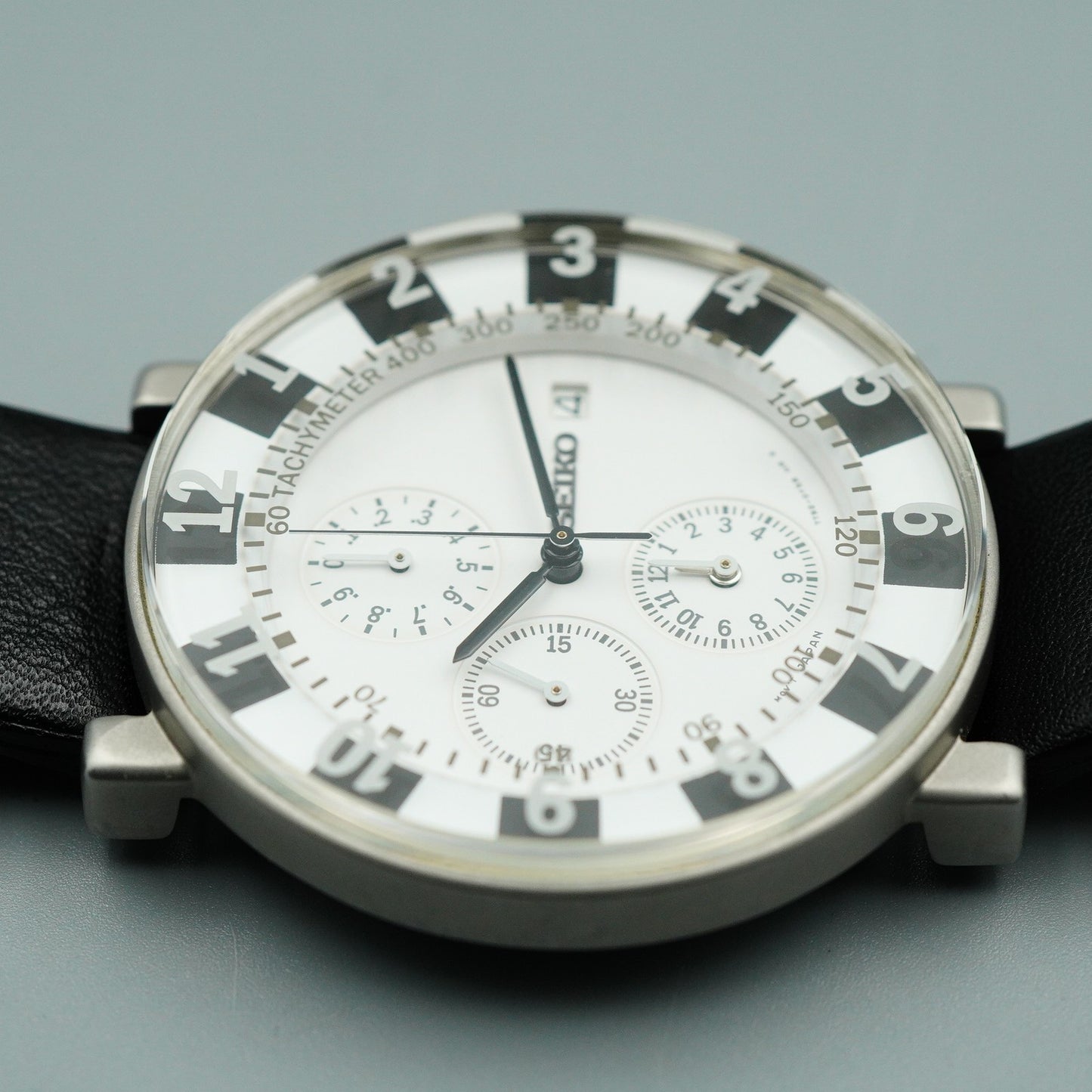 *MINT* Vintage SEIKO SPIRIT SOTTSASS 7T92-0TS0 Qz White Round 39mm Mens Watch