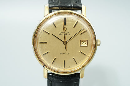 *Exc+4* Vintage 1970s OMEGA De Ville TOOL 106 Automatic Gold 35mm Mens Watch
