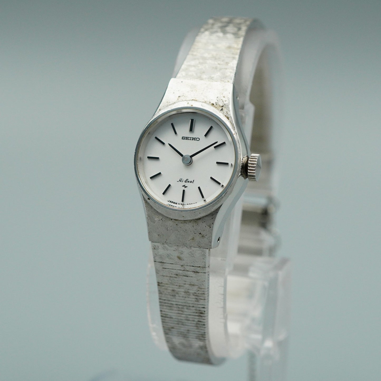 *Exc+5* Vintage 1975 SEIKO HI-BEAT 1120-0120 Hand Wind Silver 19 mm Women Watch
