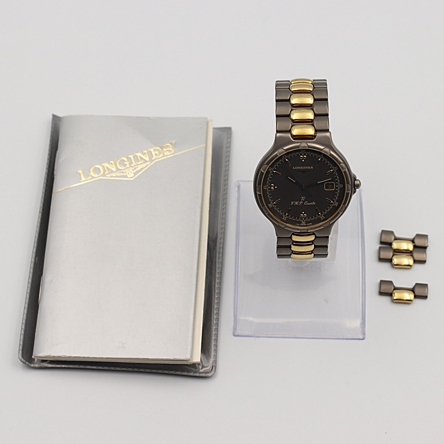 MINT Vintage1986 LONGINES Conquest Ti V.H.P. L174.4 4026 Qz Gray 36mm Mens Watch