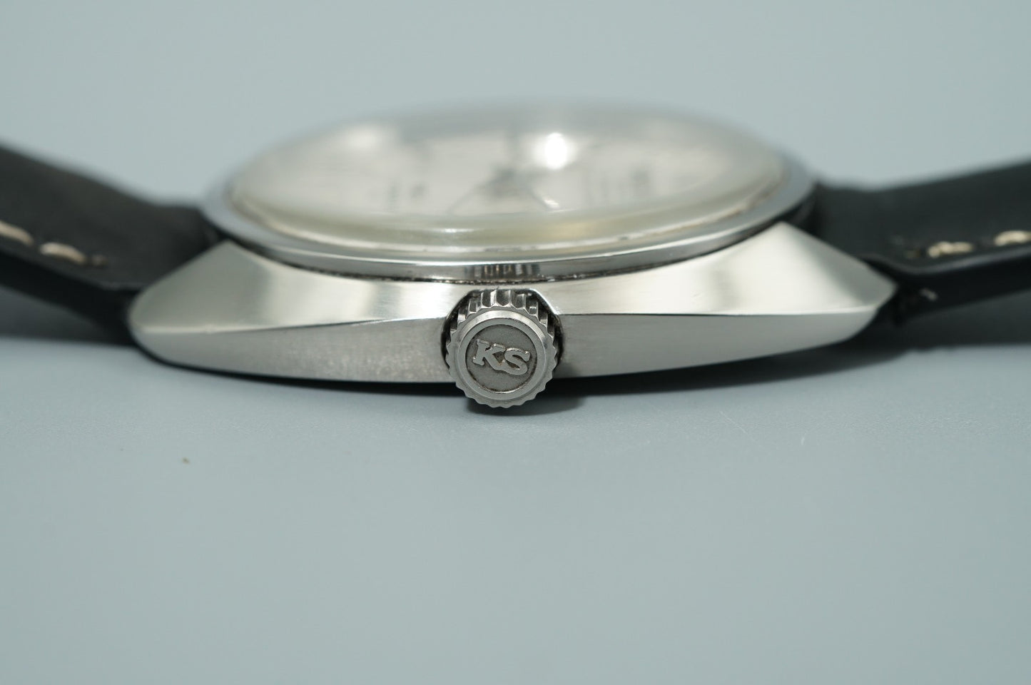 N MINT Vintage 1970s SEIKO KS HI-BEAT 4502-8010 Hand Wind White 38mm Mens Watch
