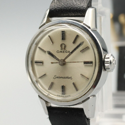 *MINT* Vintage OMEGA Seamaster Cal.630 Hand Winding White Dial Round Women Watch