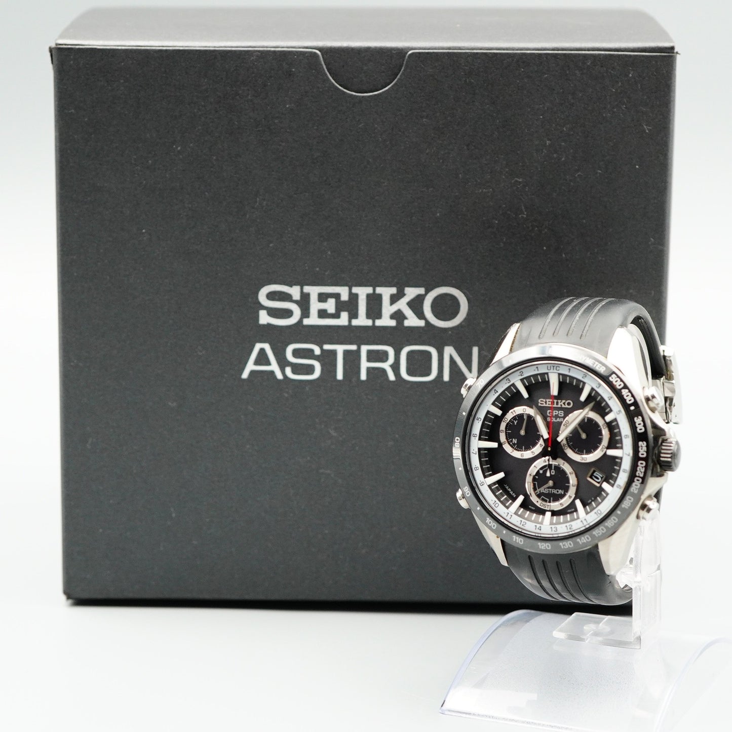 *Exc+5 in Box* SEIKO ASTRON  8X82-0AC0 Solar Black Dial Round 45 mm Mens Watch