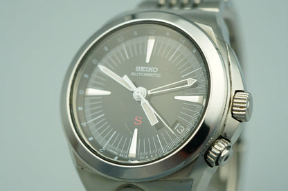 *N MINT* Vintage 1997 SEIKO HI-BEAT 4S12-0010 AT Black Round 37mm Mens Watch