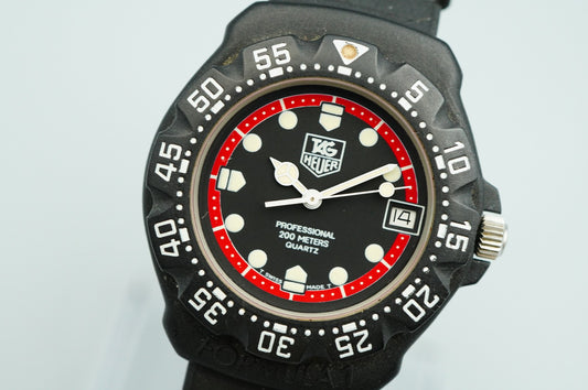 *Working for As-is* Vintage 1990s TAG Heuer Formula 1 Qz Black 28mm Women Watch