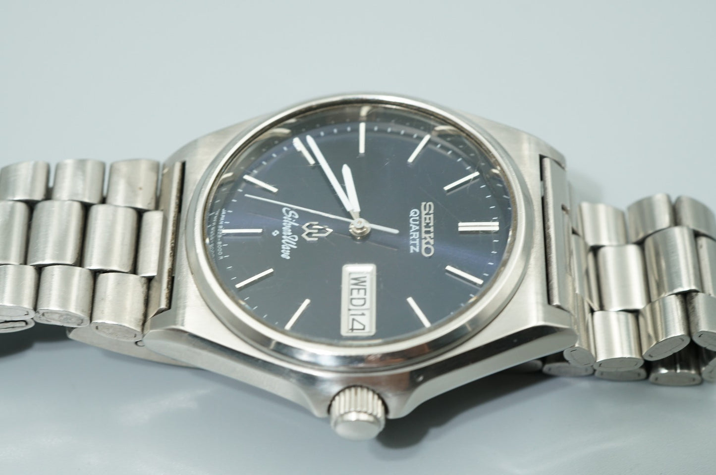 Working for Parts Vintage 1980s SEIKO Silver Wave 8229-8000 Qz 37mm Mens Watch