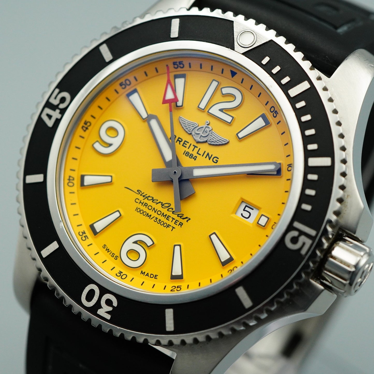 *Exc+5 Box & Paper* BREITLING Superocean A17367 Automatic Yellow 46mm Mens Watch