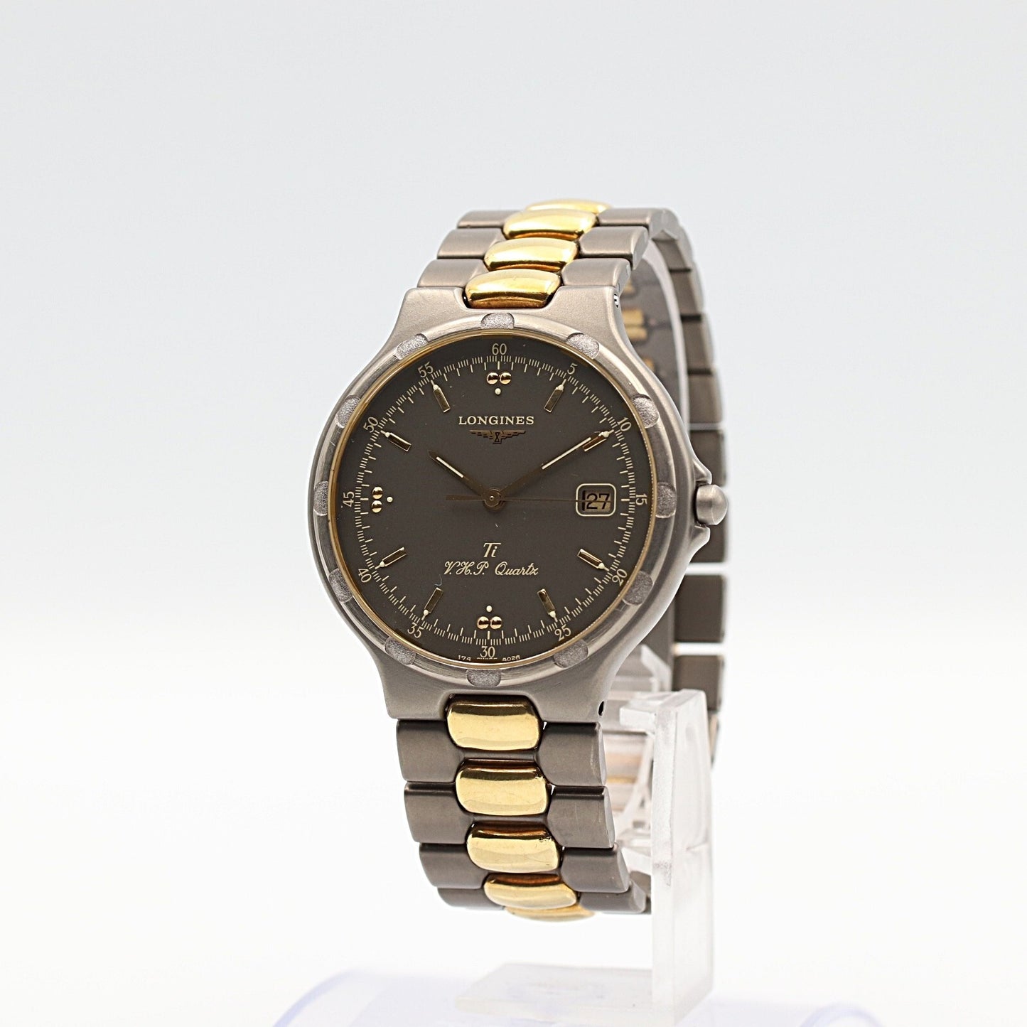 MINT Vintage1986 LONGINES Conquest Ti V.H.P. L174.4 4026 Qz Gray 36mm Mens Watch