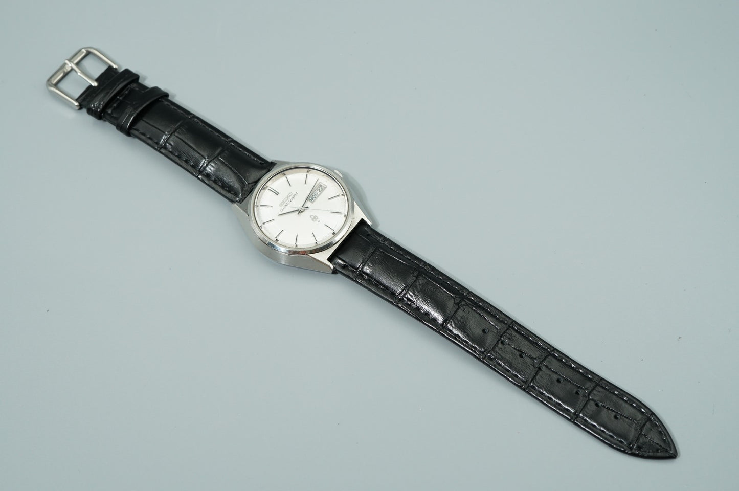 *NEAR MINT* Vintage 1976 SEIKO  Vintage 4843-8041 Qz White Round 37mm Mens Watch