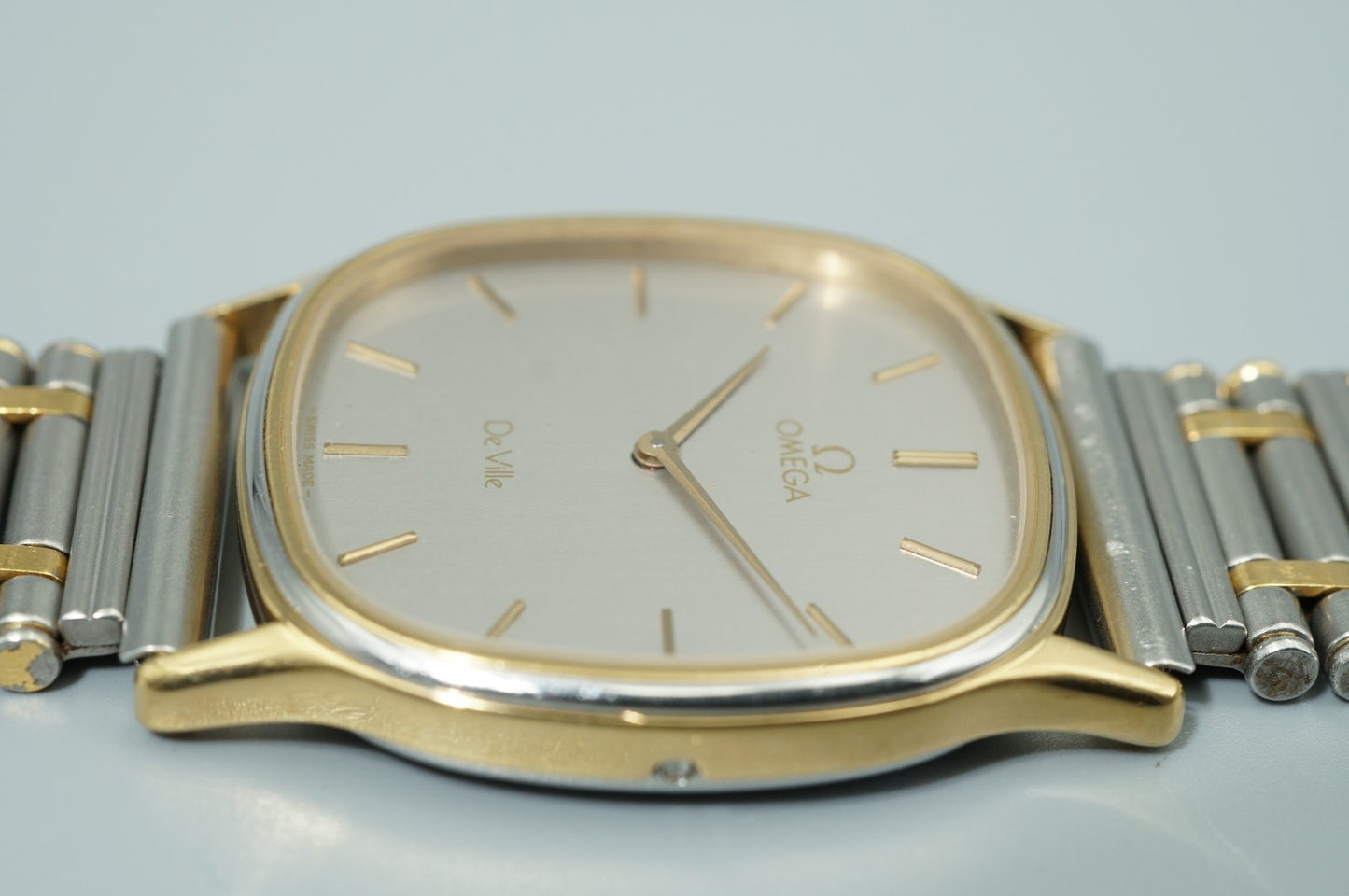 *Exc+5* Vintage 1977 OMEGA De Ville Cal.1365 Qz Silver Square 31mm Mens Watch