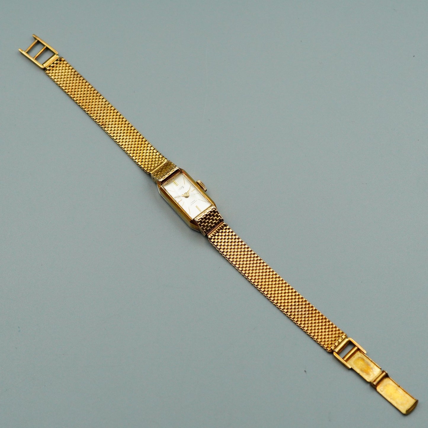 *Exc+5* Vintage CITIZEN D4606 Quartz Silver Dial Rectangle 12mm Women Watch