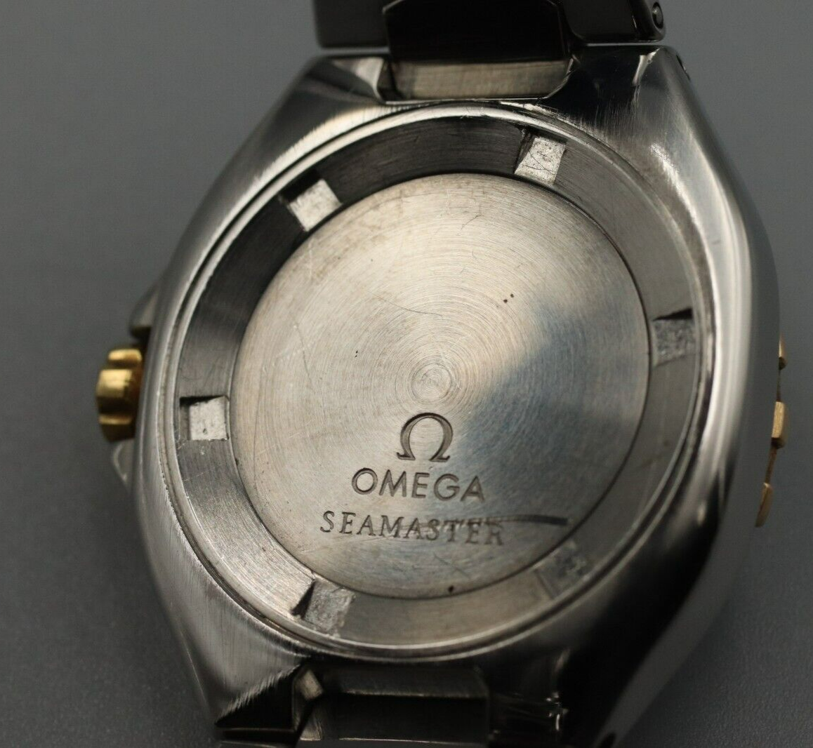 *N MINT* Vintage OMEGA Seamaster Professional 200M Quartz Gold Dial Women Watch