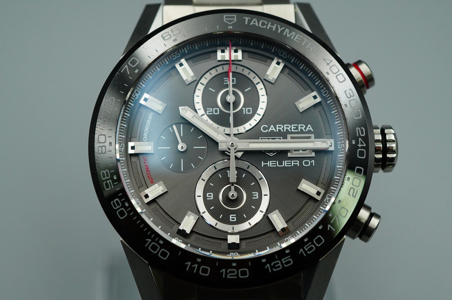 *TOP MINT*  TAG HEUER Carrera Heuer 01 CAR201W Automatic Black 44mm Mens Watch