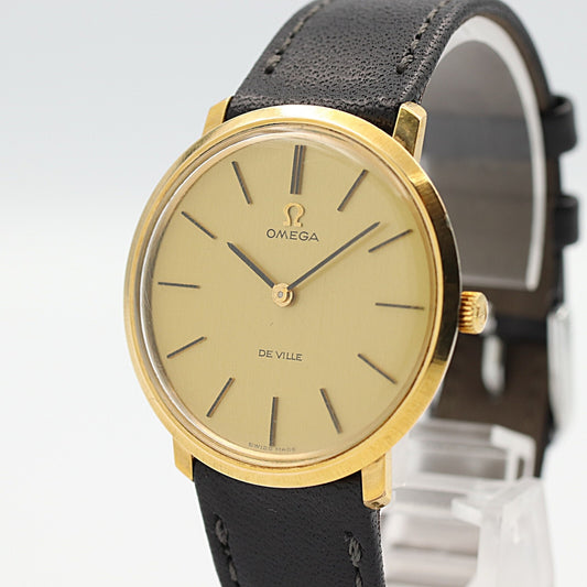 N MINT Vintage 1970 OMEGA De Ville Cal.620 Hand Wind Gold Round 33mm Mens Watch