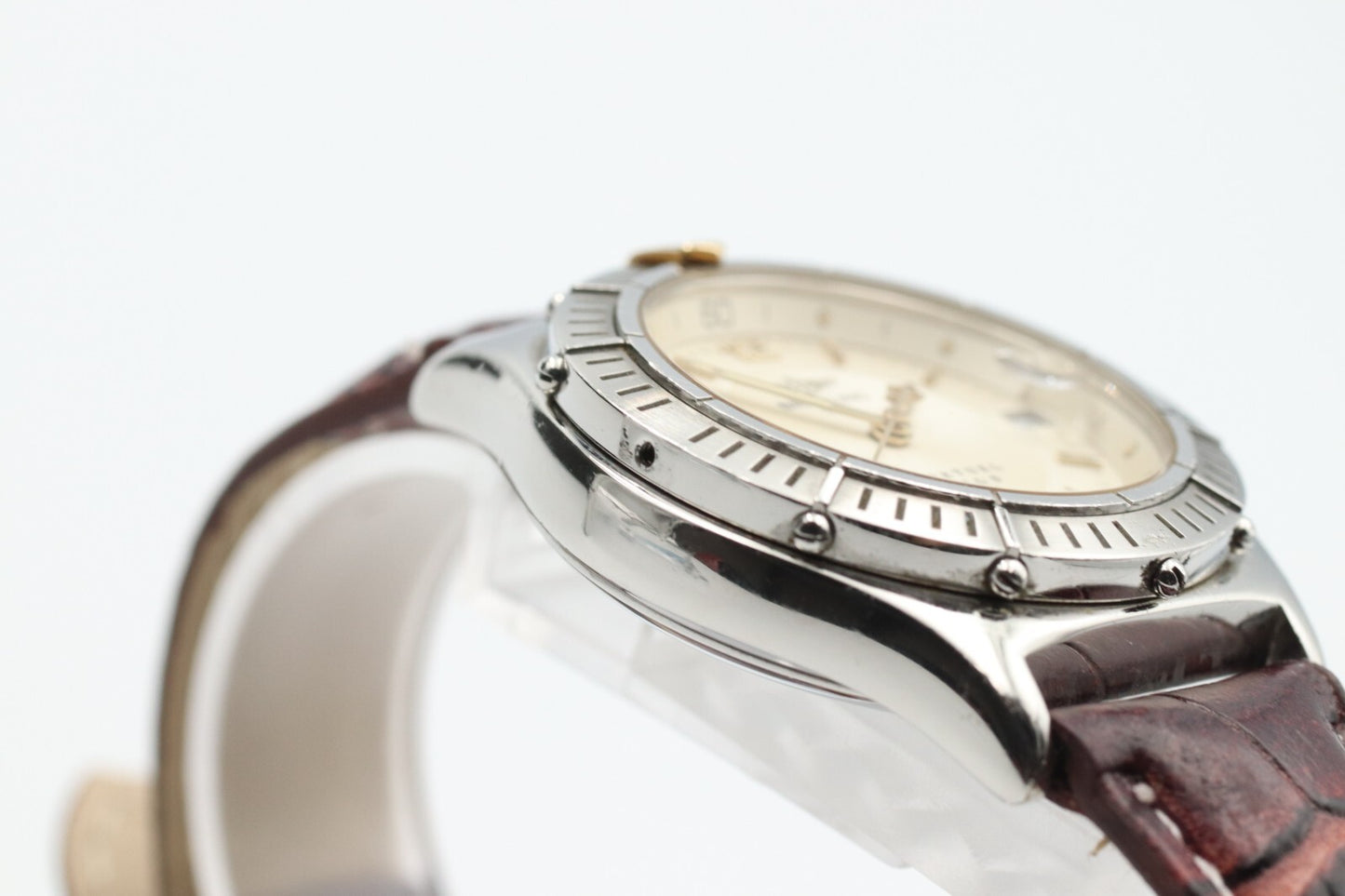 *Exc+5* Vintage BREITLING PERPETUEL SIRIUS B62022 Qz White Dial 32mm Mens Watch