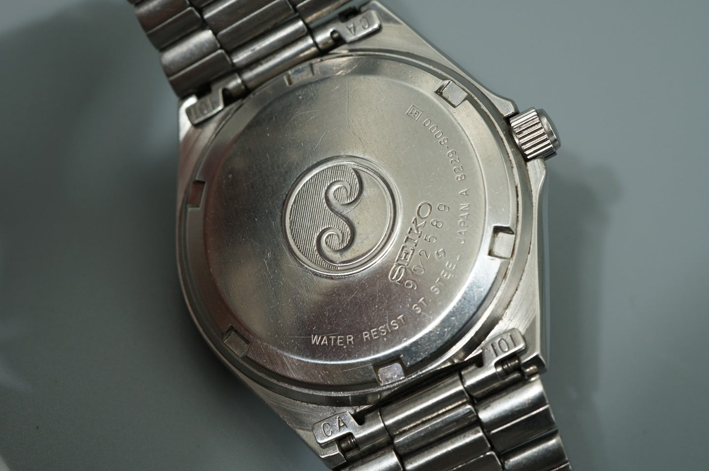 Working for Parts Vintage 1980s SEIKO Silver Wave 8229-8000 Qz 37mm Mens Watch