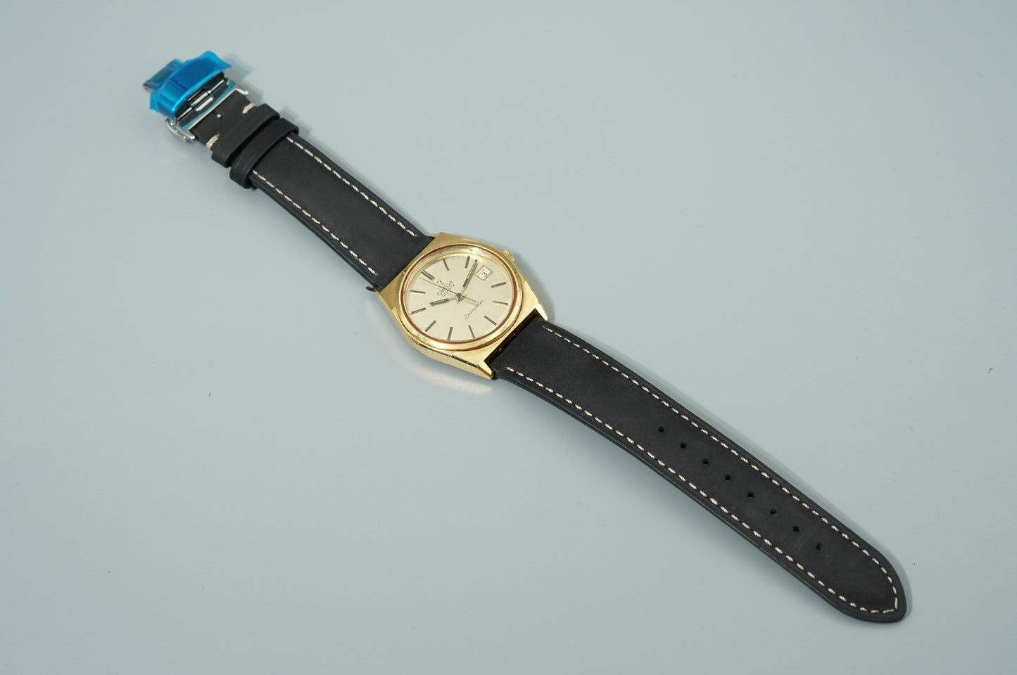 *Exc+5* Vintage 1979 OMEGA Seamaster Ref.1342 Qz Gold Dial Round 35mm Mens Watch
