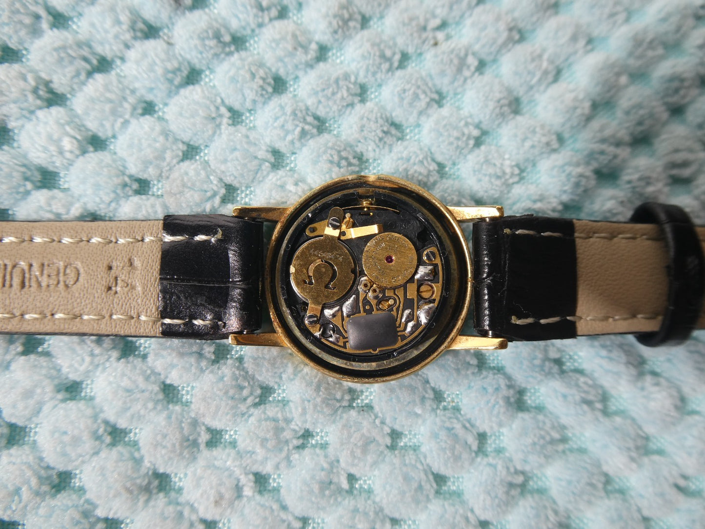 *Exc+5* Vintage OMEGA De Ville Cal.1351 Qz Gold Round 24mm Women,Ladies Watch