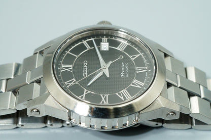 *MINT* SEIKO Premier 6R15-00F0 AT Brown Dial Round 42mm Mens Watch