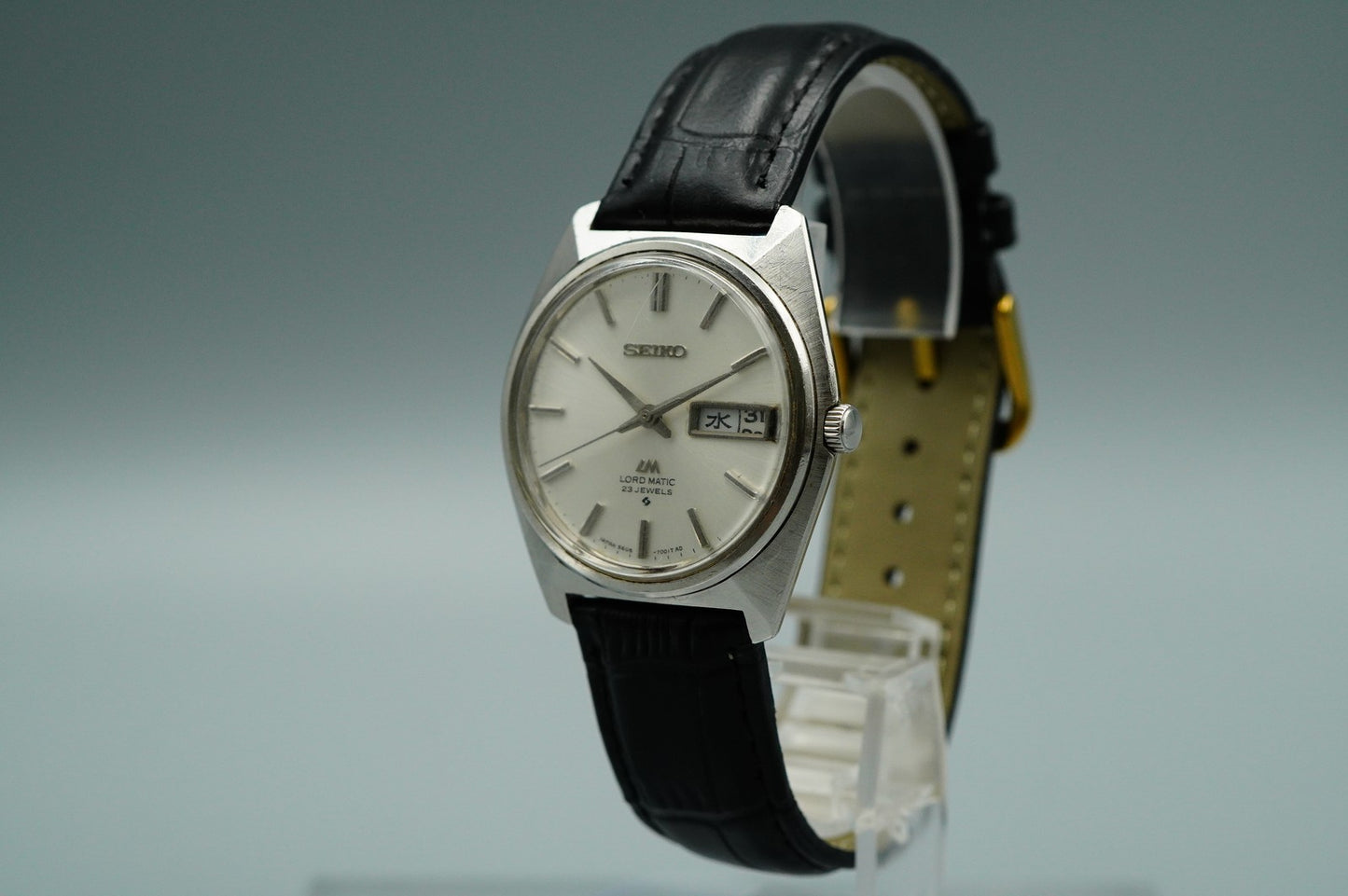Exc+5 Vintage SEIKO LORD MATIC 5606-7000 Automatic Silver Round 36mm Mens Watch