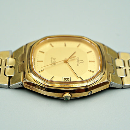 *Exc+4* Vintage 1977 OMEGA De Ville Cal.1332 Qz Gold Octagon 34mm Mens Watch