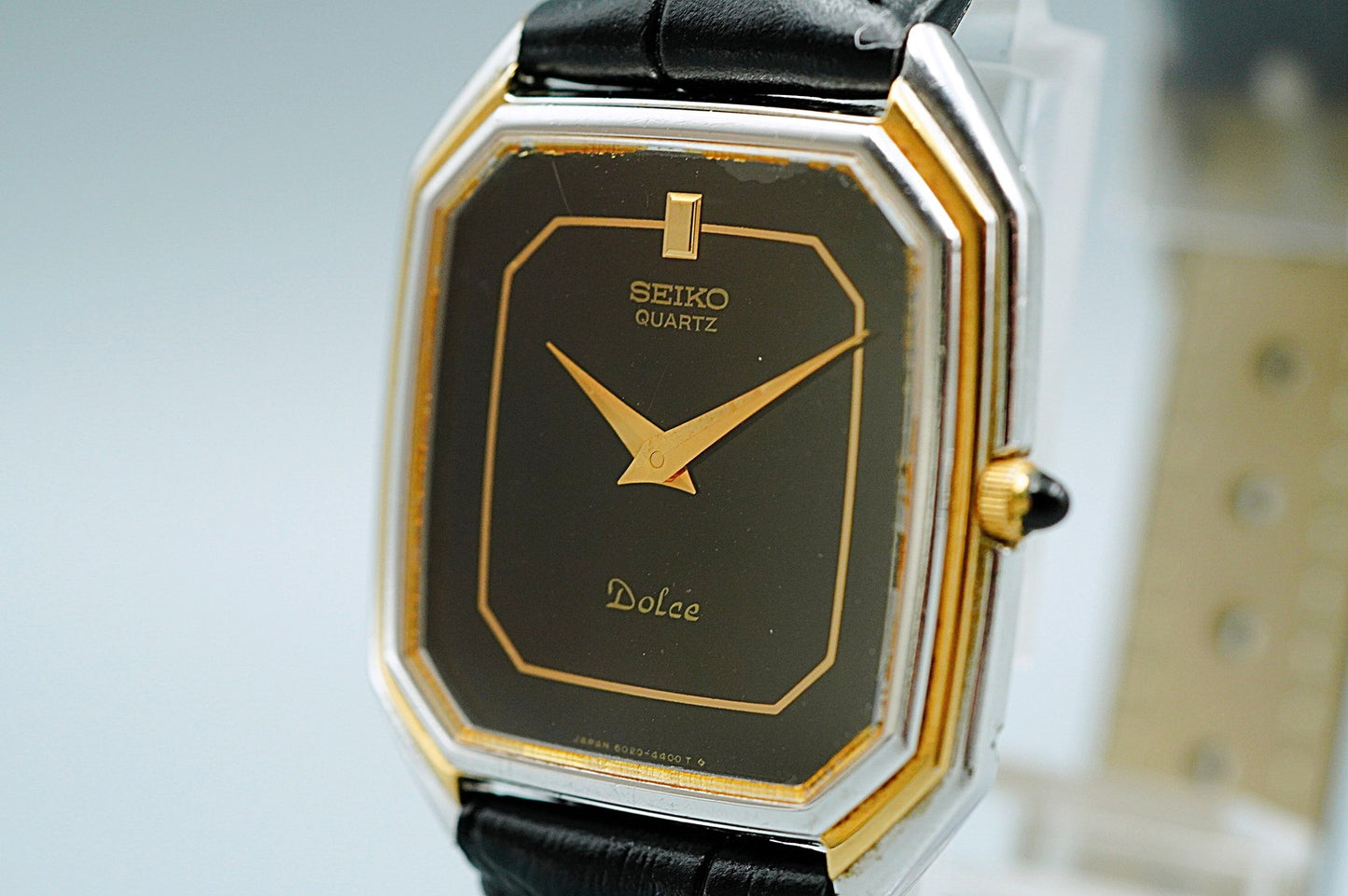 *Exc+4* Vintage 1972 SEIKO DOLCE 6020-5930 Quartz Black Square 29mm Mens Watch