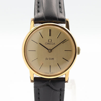 N MINT Vintage 1970 OMEGA De Ville Cal.625 Hand Wind Gold Round 25mm Women Watch