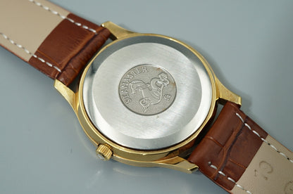 *NEAR MINT* Vintage 1977 OMEGA Seamaster Cal.1342 Qz Gold Round 35mm Mens Watch