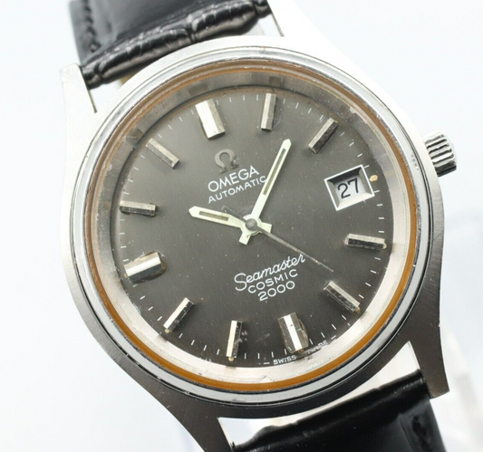 *Exc+5* Vintage OMEGA Seamaster COSMIC 2000 Automatic Gray Dial Round Mens Watch