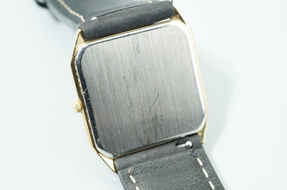 *NEAR MINT* Vintage 1986 OMEGA De Ville Cal.1377 Qz Gold Square 28mm Mens Watch