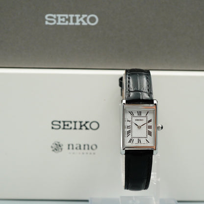 *MINT* Box & Paper SEIKO 4N30-00H0 Quartz Silver Dial Square 19mm Women Watch