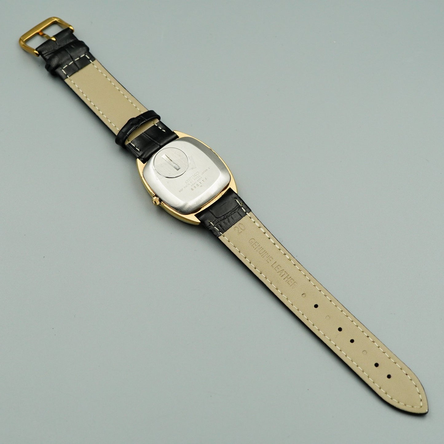 *Exc+5* Vintage 1975 SEIKO GRAND 4842-5011 Quartz Gold Square 34mm Mens Watch